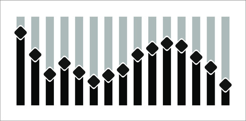 Different sound waves black isolated on white background. Equalizers template. Music audio. Vector illustration