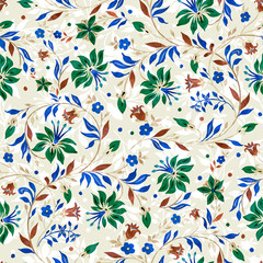 : Beautiful floral ornament seamless pattern. Stylish illustration for your design and decor. Romantic print for the surface.