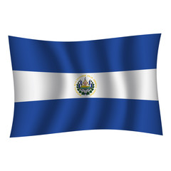 El Salvador flag background with cloth texture.El Salvador Flag vector illustration eps10. - Vector