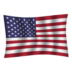 Obraz premium United States of America flag background with cloth texture.United States of America Flag vector illustration eps10. - Vector