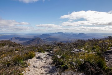 landscape with mountains and clouds