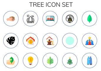 Fototapeta premium Modern Simple Set of tree Vector flat Icons