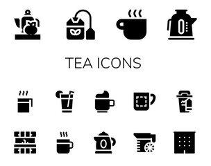 tea icon set