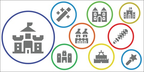 Modern Simple Set of fairytale Vector filled Icons