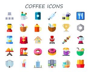 Modern Simple Set of coffee Vector flat Icons