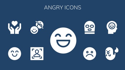 angry icon set