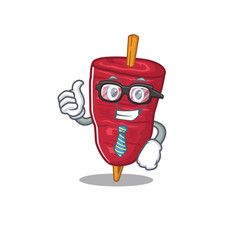 An elegant doner kebab Businessman mascot design wearing glasses and tie
