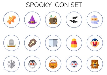 Fototapeta premium Modern Simple Set of spooky Vector flat Icons
