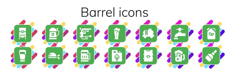 Modern Simple Set of barrel Vector filled Icons