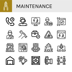 Set of maintenance icons