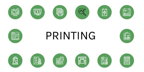 printing simple icons set