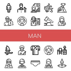 man icon set