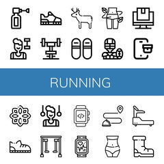 Set of running icons