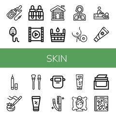 skin simple icons set