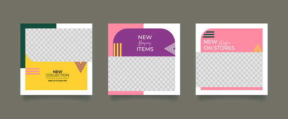 Naklejka premium Unique Editable modern Social Media banner Template.Promotional web banner for social media. Elegant sale and discount promo. Fashion and lifestyle blog templates, web banners