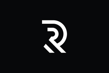 Minimal elegant monogram art logo. Outstanding professional trendy awesome artistic R RD DR initial based Alphabet icon logo. Premium Business logo White color on black background