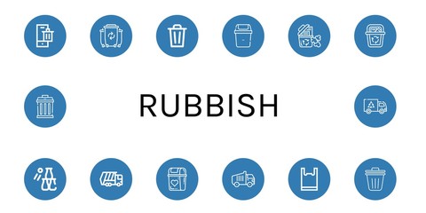 rubbish simple icons set
