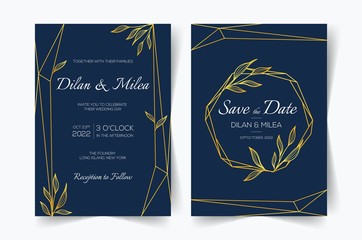 Naklejka premium Wedding Invitation Cards. Invitation Cards with Luxurious Concept, Ornament, Luxury Poster, Vector Decorative and Pattern Vector Design Template