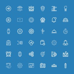 Editable 36 clock icons for web and mobile