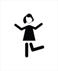 happy girl flat icon,vector best flat design icon.