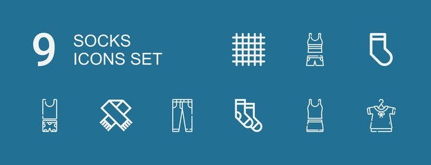 Editable 9 socks icons for web and mobile