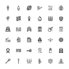 Editable 36 flame icons for web and mobile