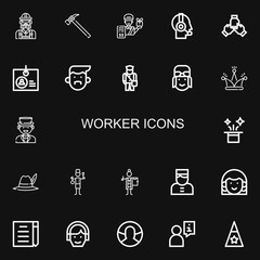 Editable 22 worker icons for web and mobile