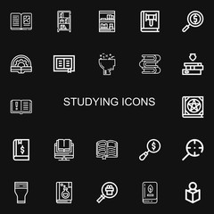 Editable 22 studying icons for web and mobile
