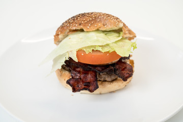 an ingredients burger