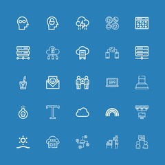 Editable 25 cloud icons for web and mobile