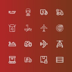 Editable 16 cargo icons for web and mobile