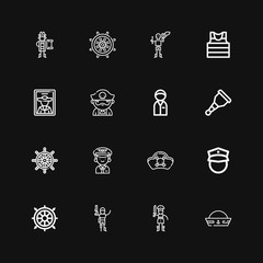 Editable 16 captain icons for web and mobile