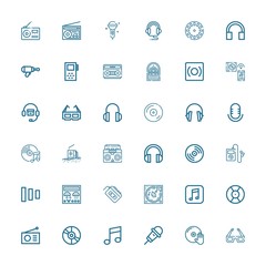 Editable 36 stereo icons for web and mobile