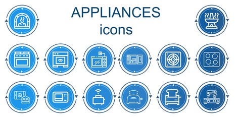 Editable 14 appliances icons for web and mobile