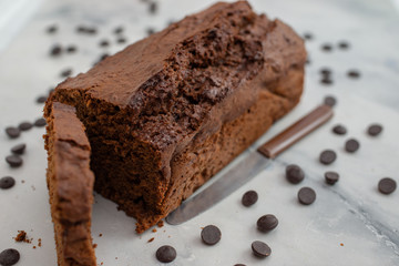 delicious freshly baked homemade chocolate sponge cake
