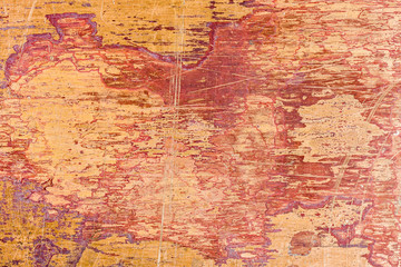Fototapeta premium scratched copper plate texture with patina stains. old metal pattern