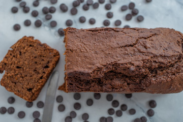 delicious freshly baked homemade chocolate sponge cake
