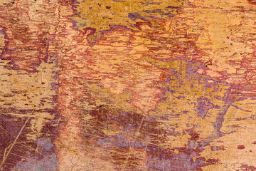 pattern of scratched copper surface with patina stains and oxidation