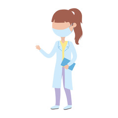 female doctor with protective mask covid 19 coronavirus pandemic