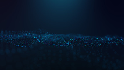 Abstract futuristic -  technology with polygonal shapes on dark blue background.  Design digital technology concept.