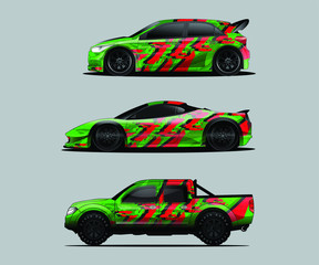 Car decal graphic wrap vector pack, abstract background