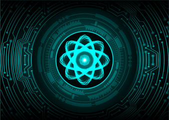 atom Light Abstract Technology background for computer graphic circuit. illustration.Nuclear,proton,neutron,nucleus. 