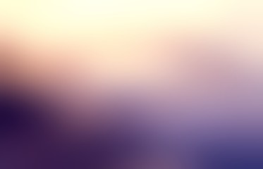 Obraz premium Defocus shine on purple cloudy sky empty background. Blur texture. Dark lilac formless pattern transition with yellow light abstract illustration.