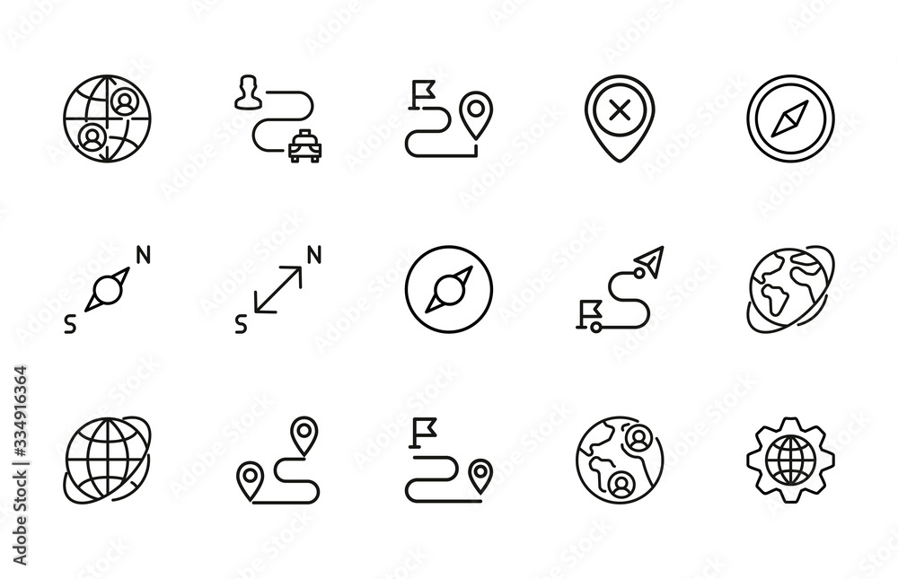 Canvas Prints icon set of geography.