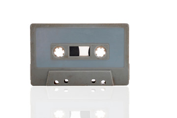 Vintage old Tape Cassette isolated on white background with clipping path