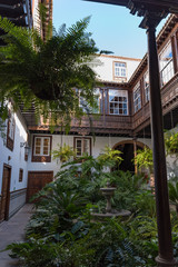 Fototapeta premium Courtyard in the Palacio Lercaro, Museum of History and Anthropology of Tenerife. , San Cristobal de La Laguna. Tenerife, Spain