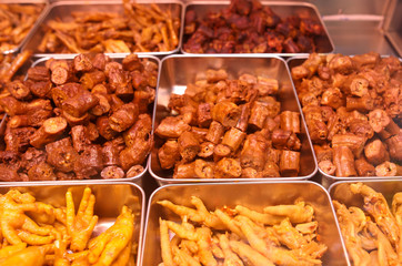 Fried chicken cooked according to a special recipe.