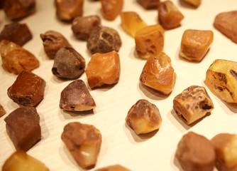 Ornaments from a decorative stone on a counter