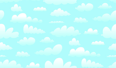 Clouds, skies and heaven seamless pattern texture background, hand drawn vector in watercolor style.