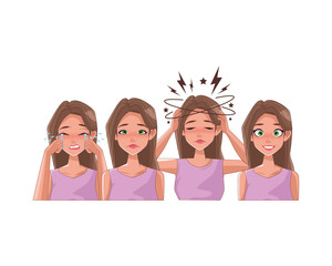 group of women with stress symptoms